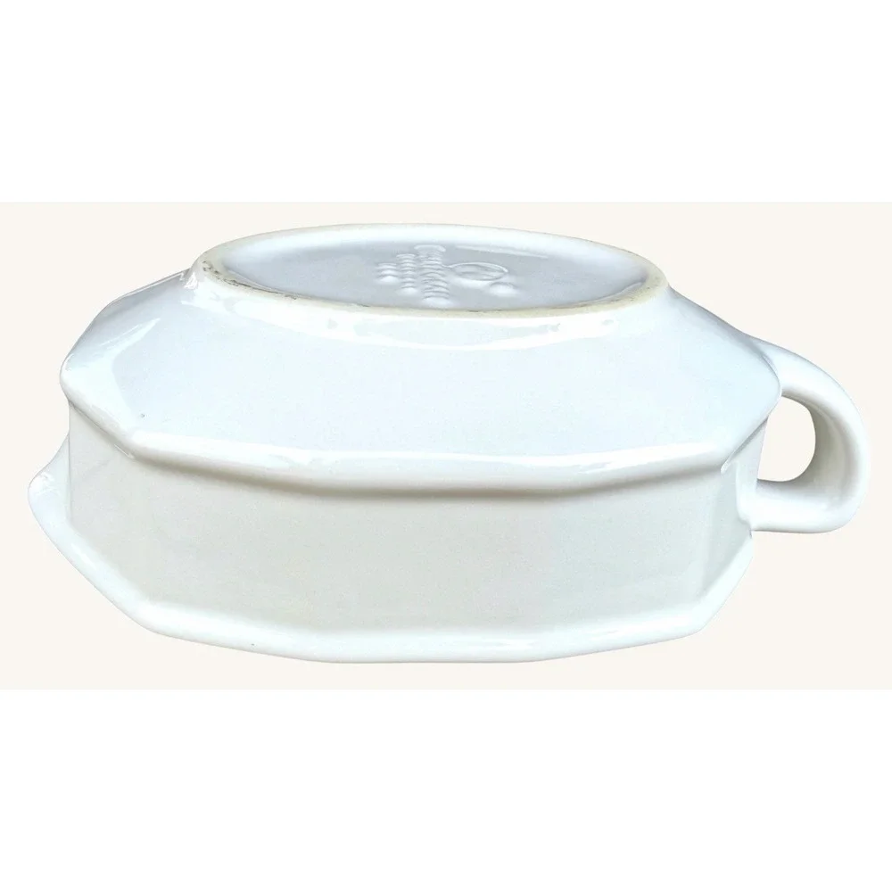 Vintage Pfaltzgraff Heritage White Gravy Boat & Underplate USA Ceramic 2 Piece